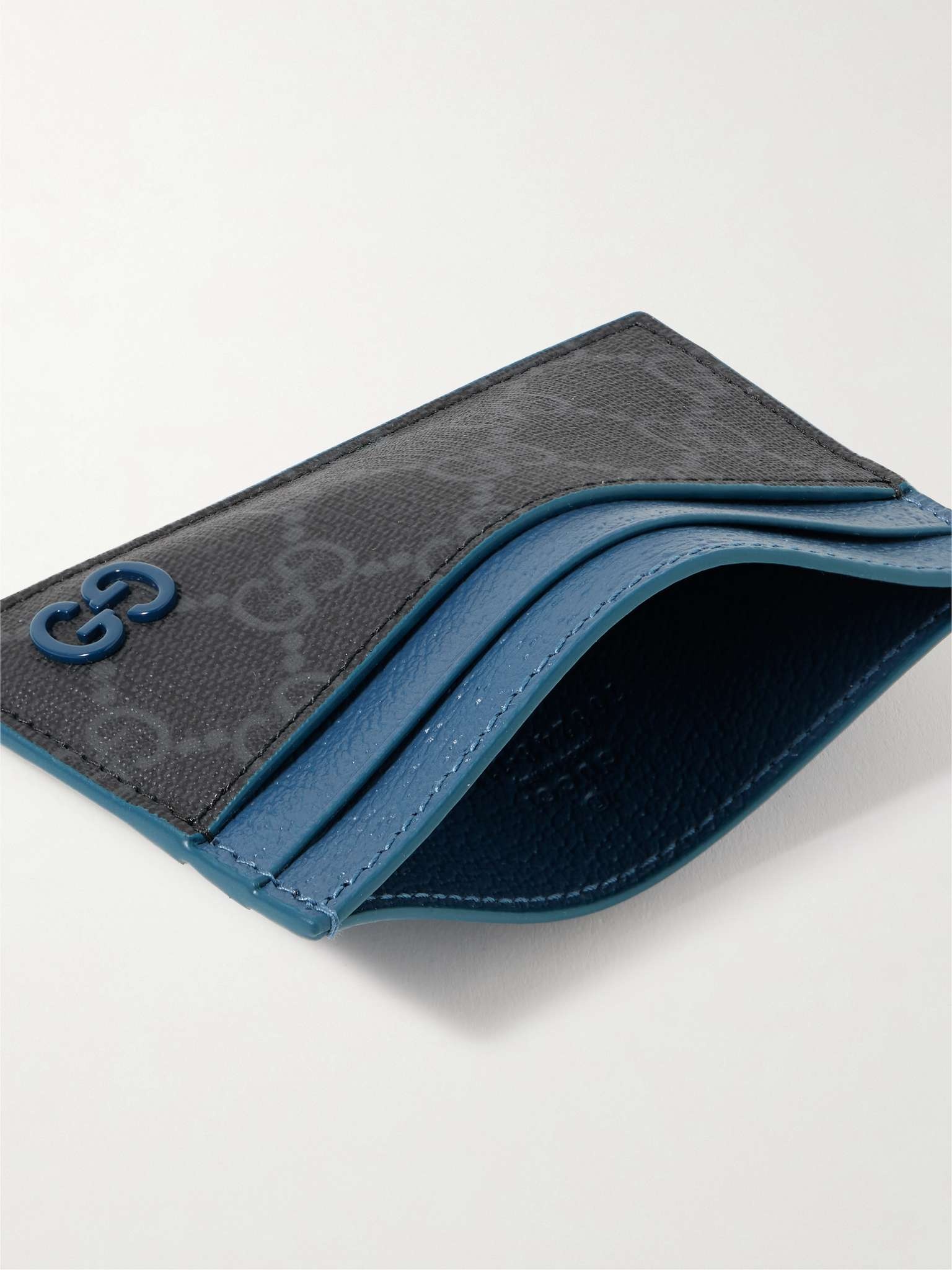 GG Supreme Monogrammed Coated-Canvas and Full-Grain Leather Cardholder - 4