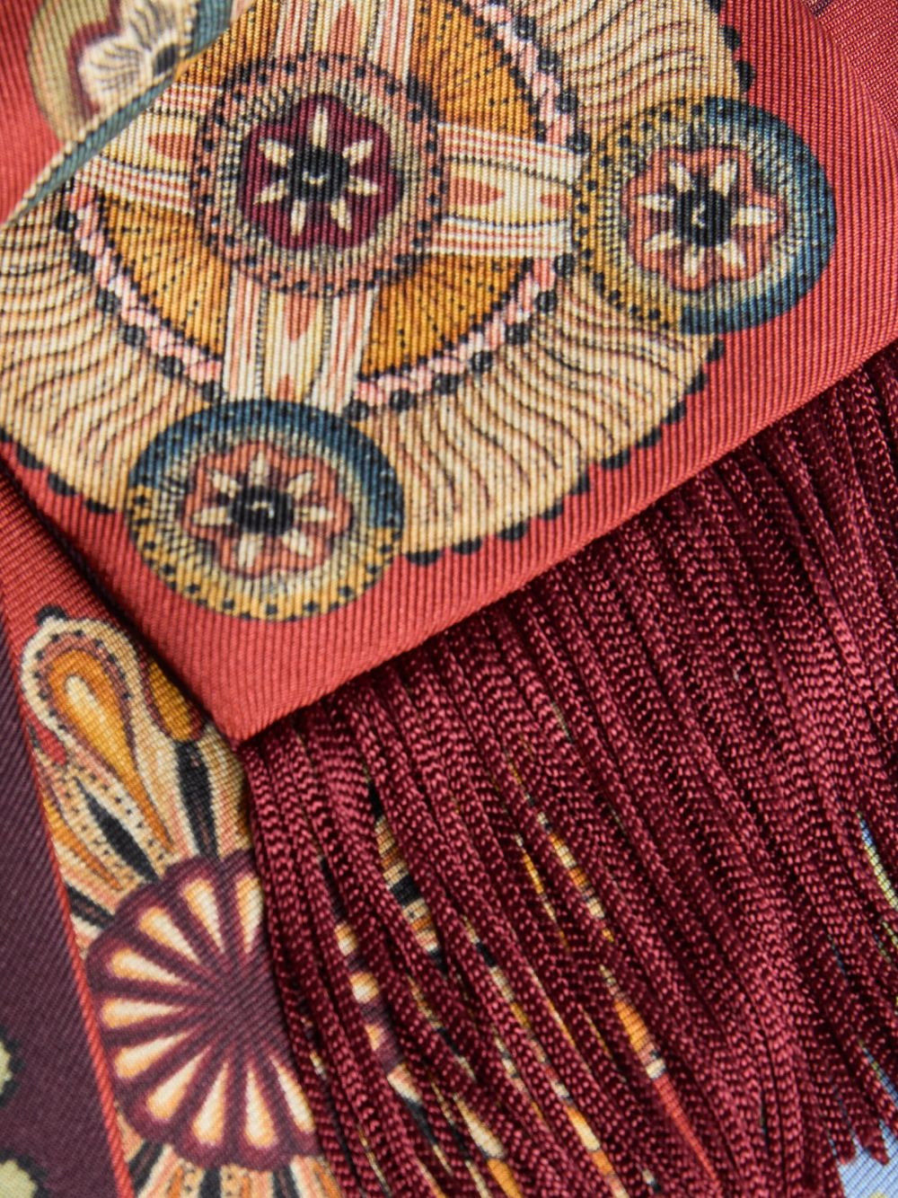 floral-pattern fringed scarf - 2