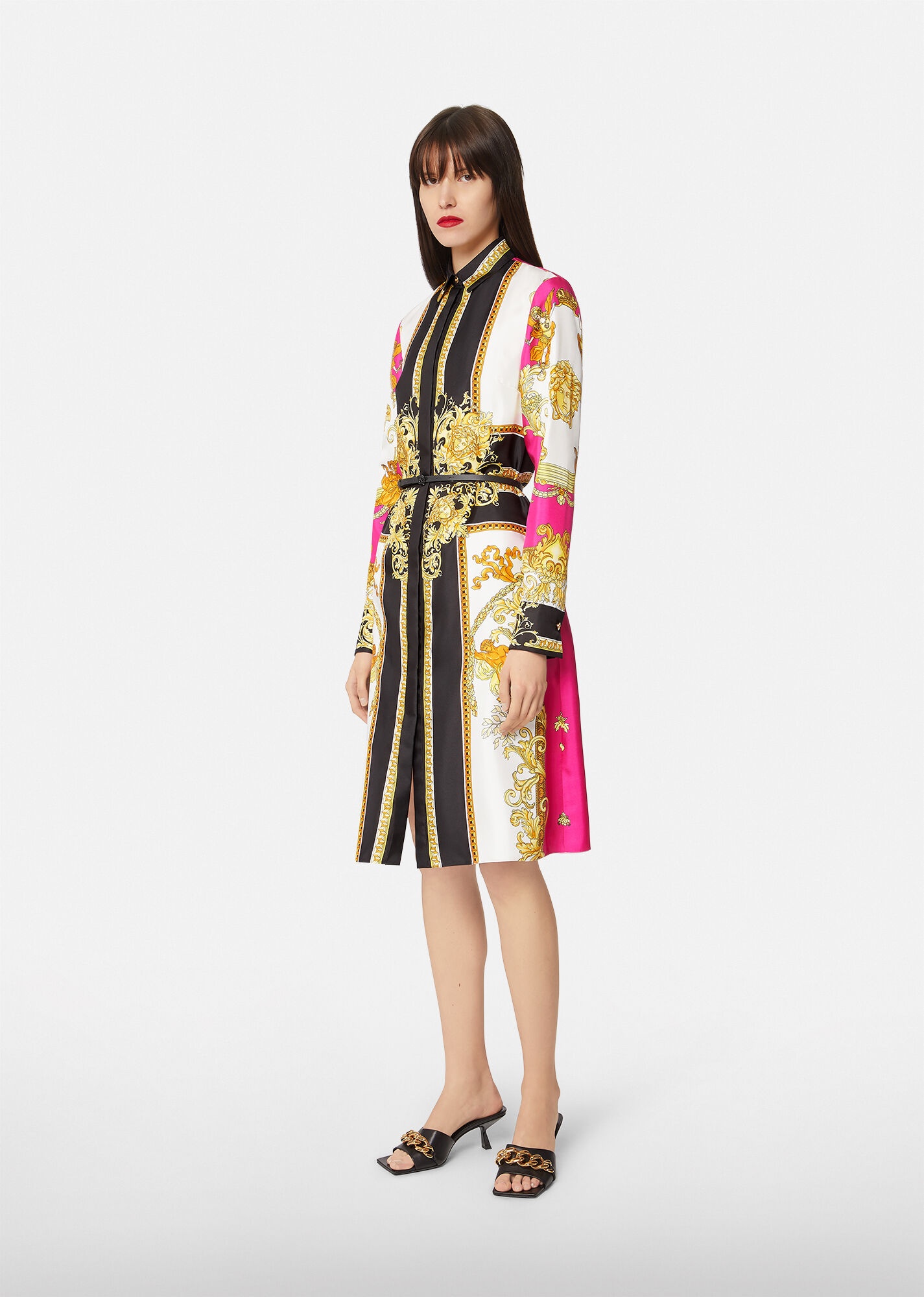 Medusa Renaissance Print Silk Shirt Dress - 2