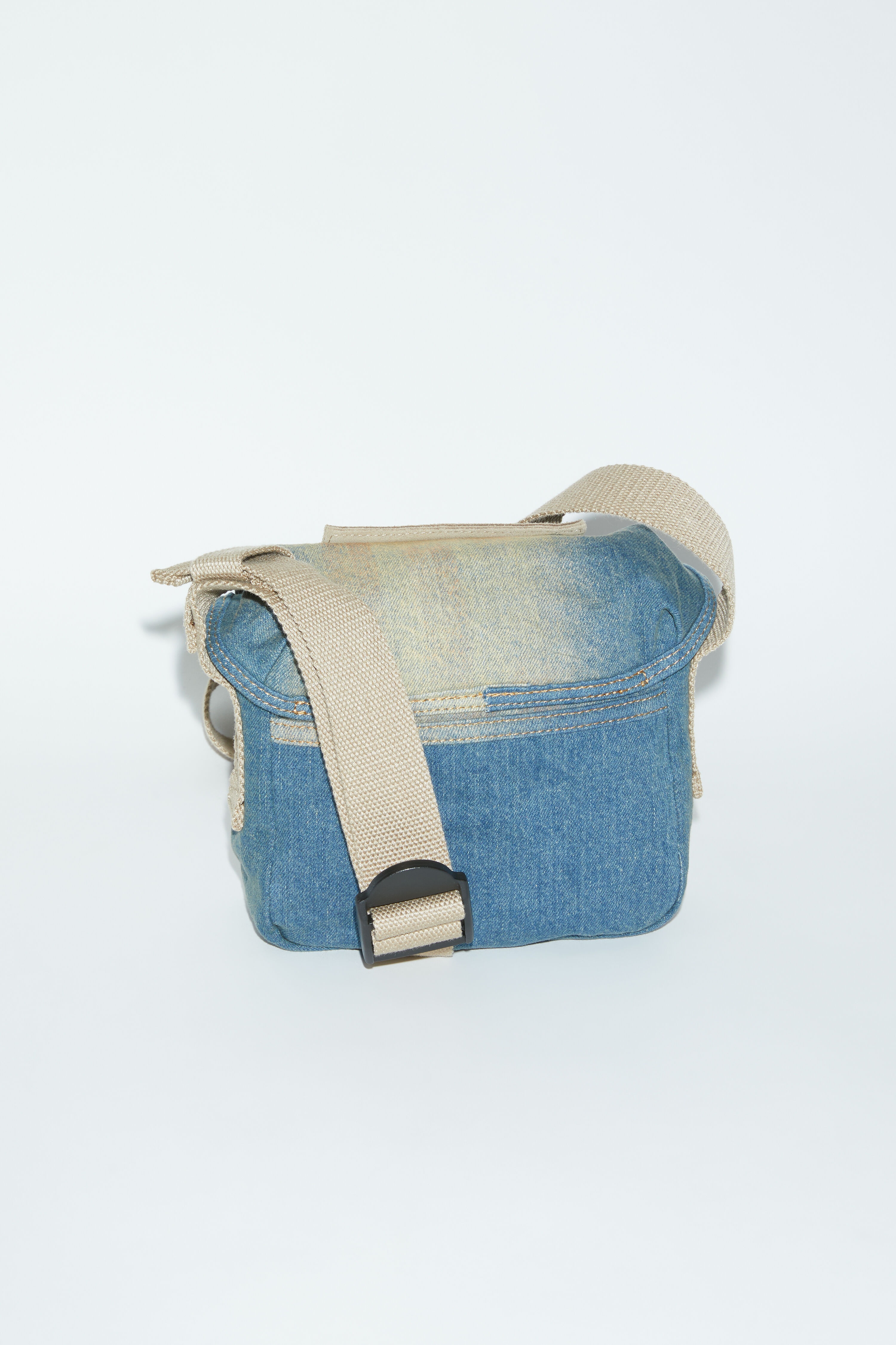 Mini messenger bag - Light blue/beige - 4