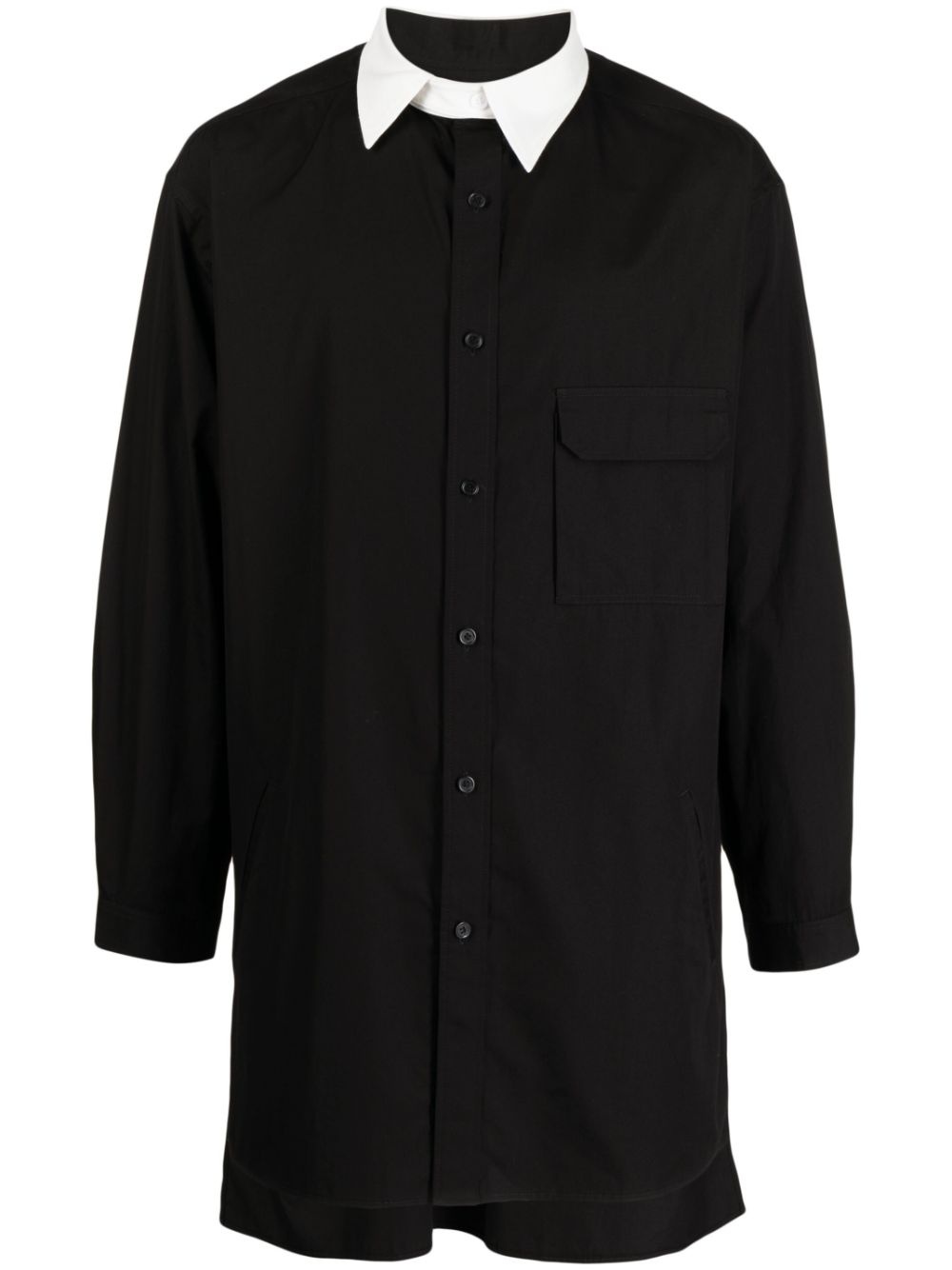 removable-collar cotton shirt - 1