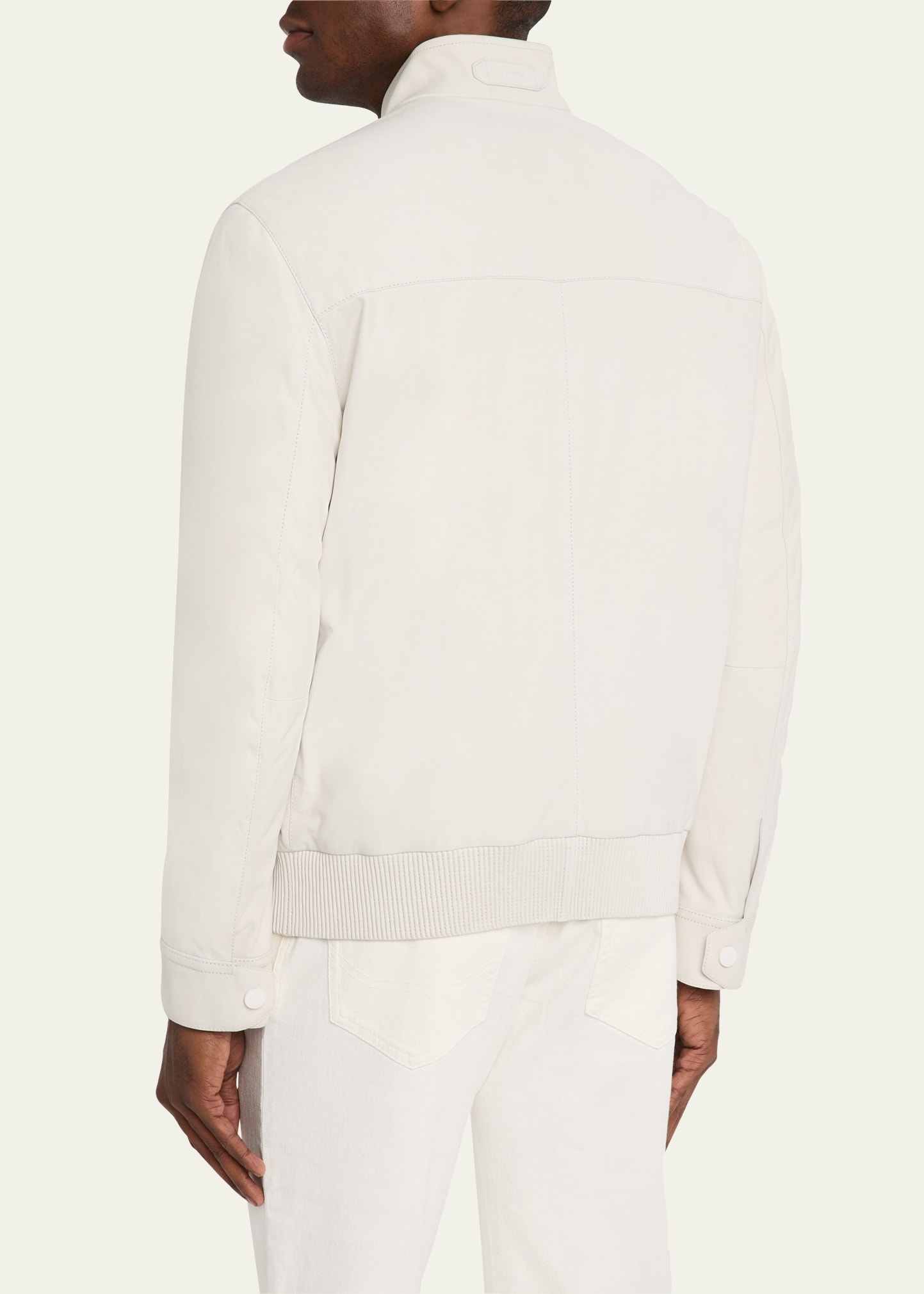 Men's Nubuck Leather Full-Zip Blouson - 3