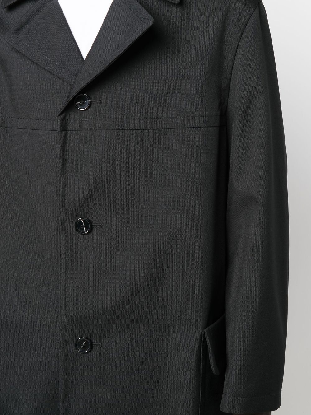 notched-lapels button-up single-breasted coat - 5