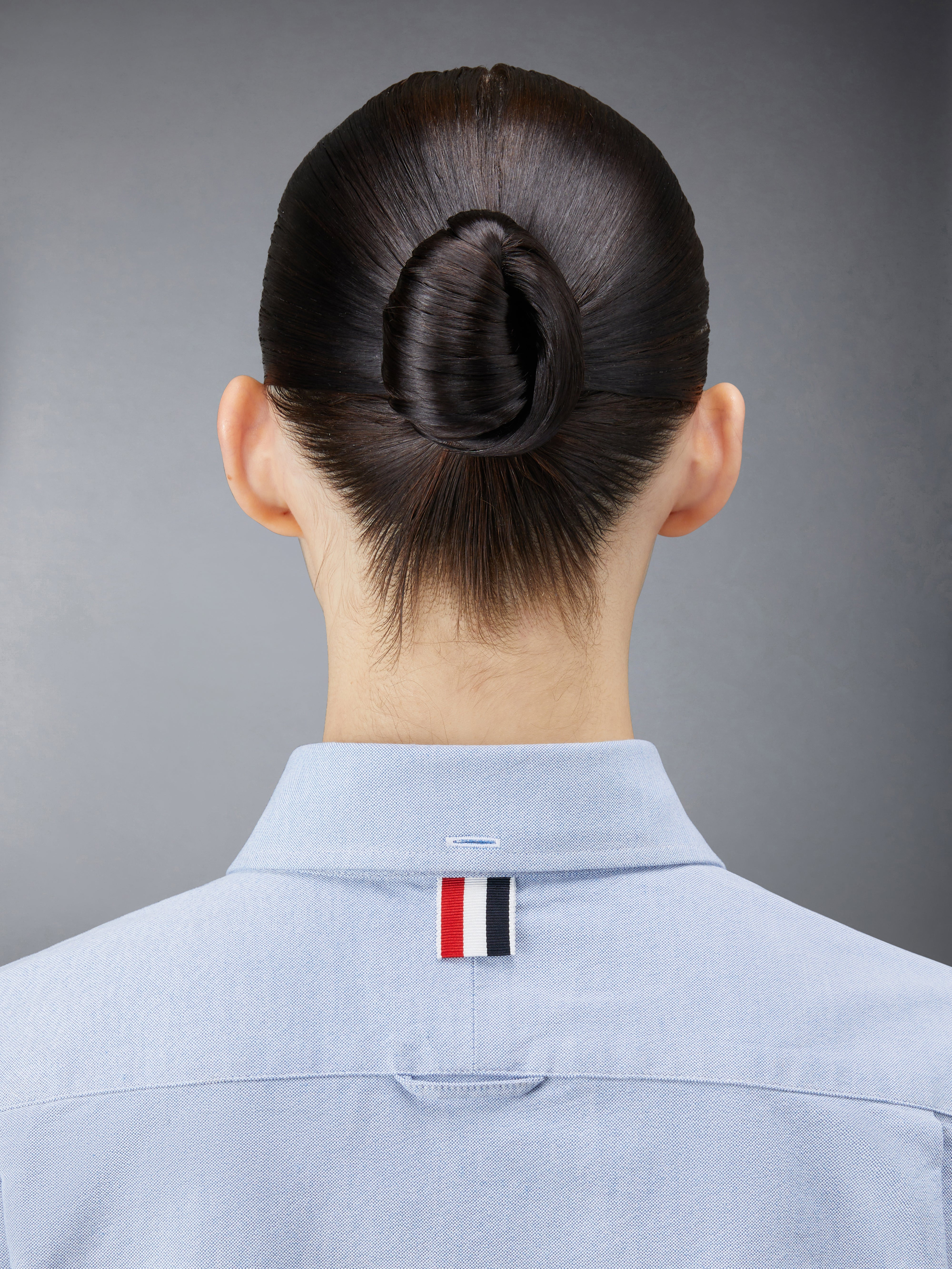 CLASSIC ROUND COLLAR SHIRT W/ RWB GROSGRAIN ARMBANDS IN OXFORD - 7