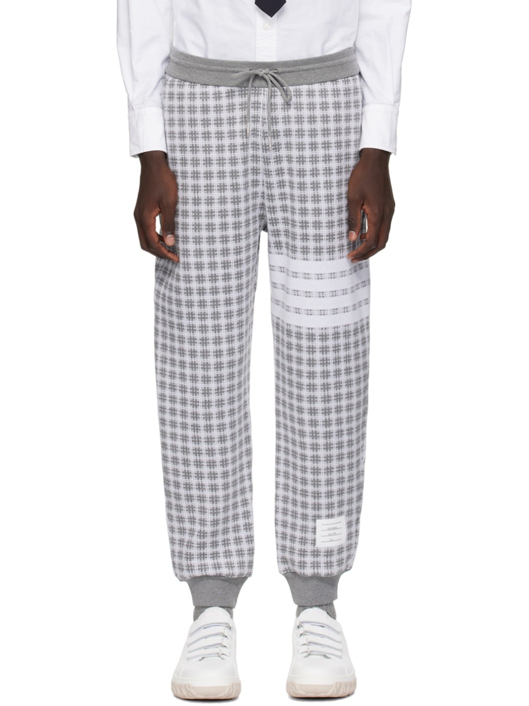 Gray Check Sweatpants - 1