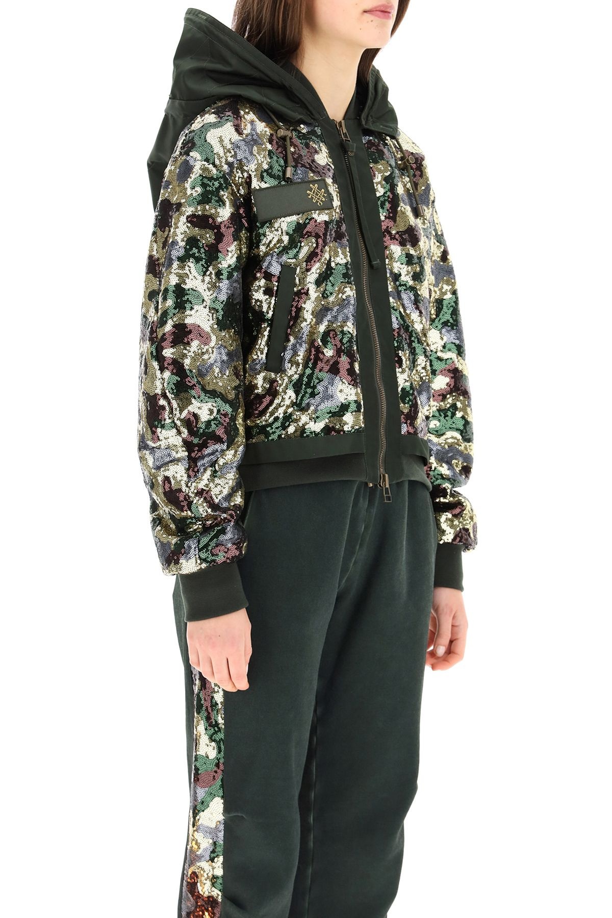 CAMOUFLAGE SEQUINED BOMBER JACKET - 3