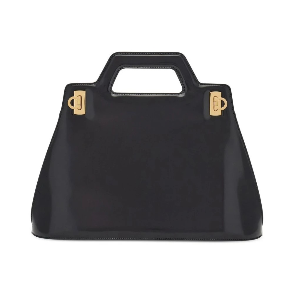 トートバッグ FERRAGAMO Black leather Wanda M handbag (213961761287 NERO) 楽天市場】【数量限定・在庫限り・早い者勝ち！】 フェラガモ