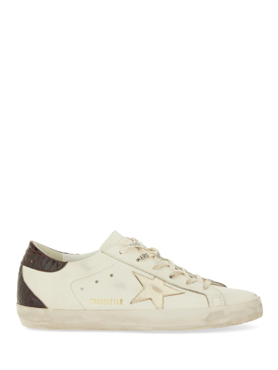 LEATHER SUPER STAR SNEAKER WITH COCONUT PRINT HEEL DETAIL - 1