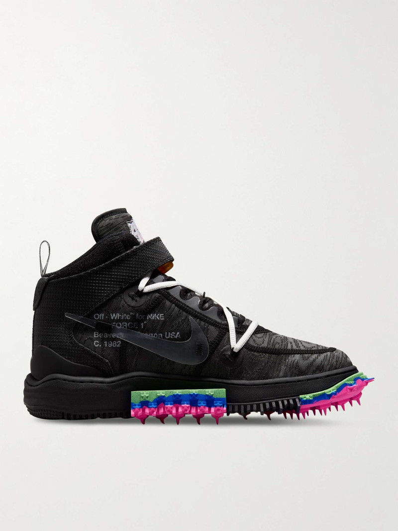 + Off-White Air Force 1 Mid Spiked Mesh Sneakers - 1