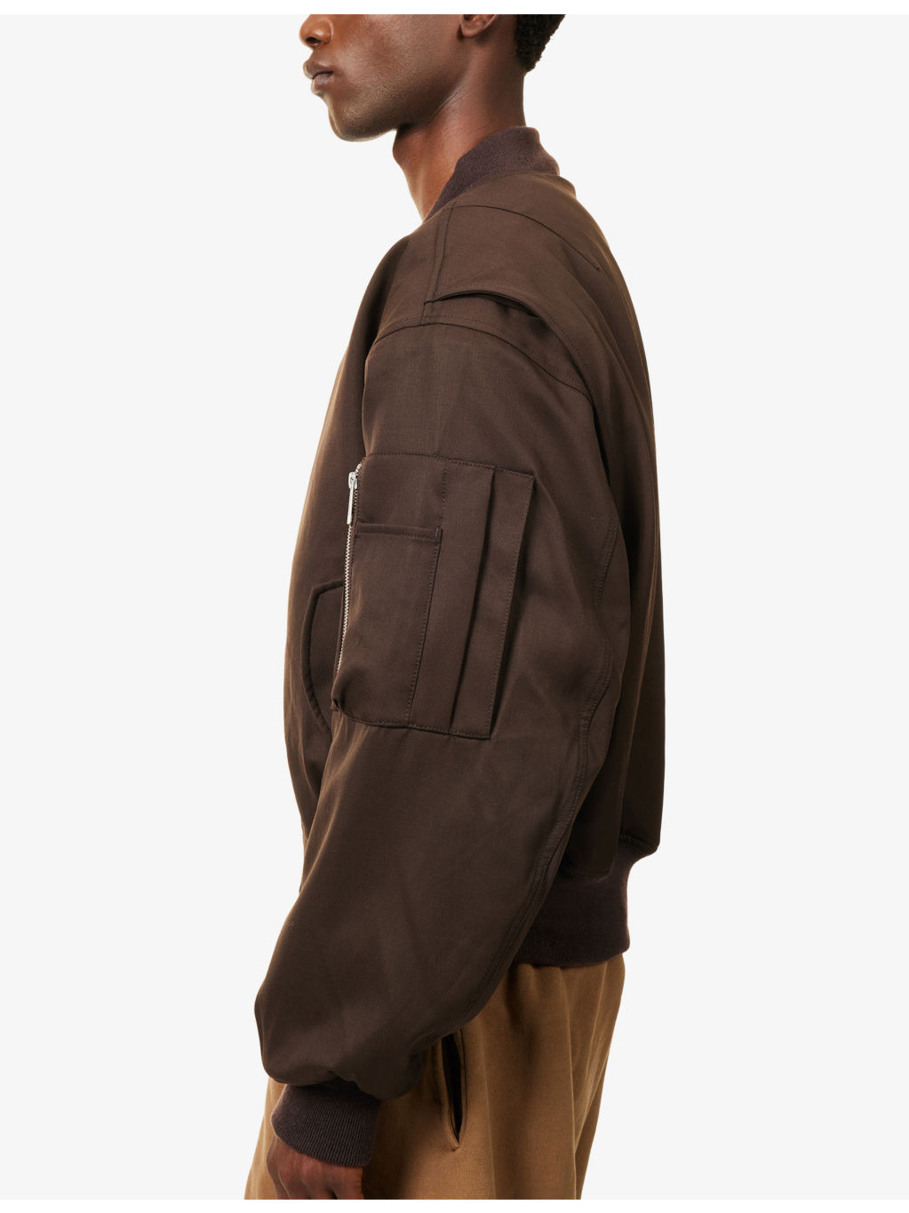 Cropped Broad Wool Bomber Jacket - 5