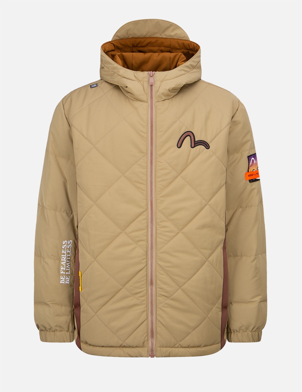 Contrast Webbing Strap Quilted Down Jacket - 8