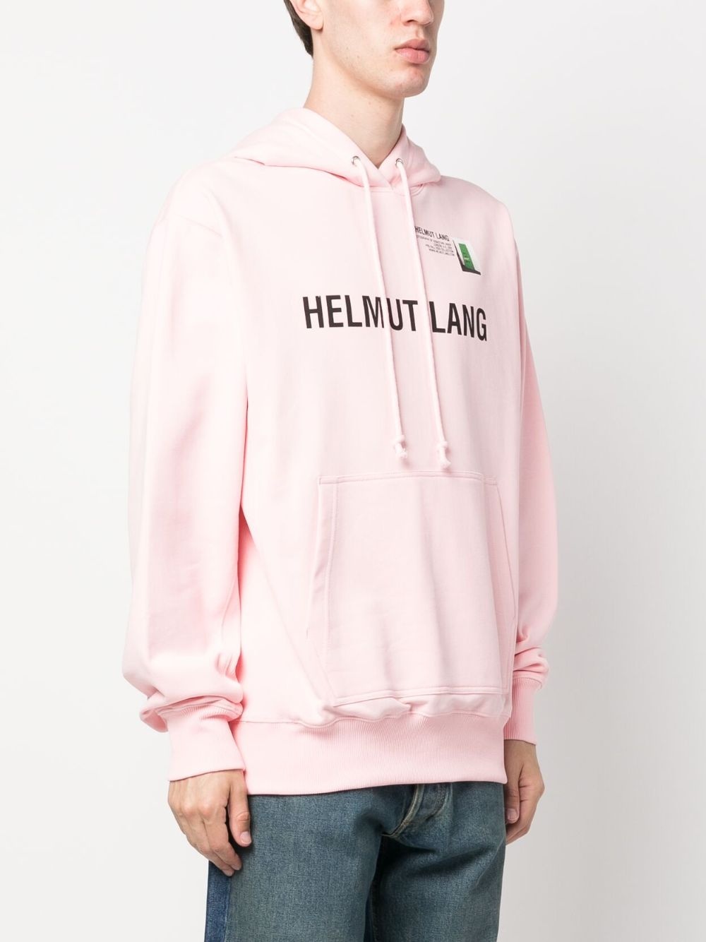 logo-print cotton hoodie - 4