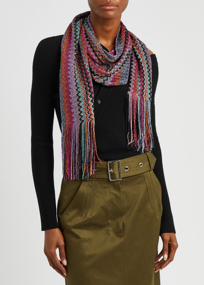 Missoni Zigzag-intarsia knitted scarf outlook