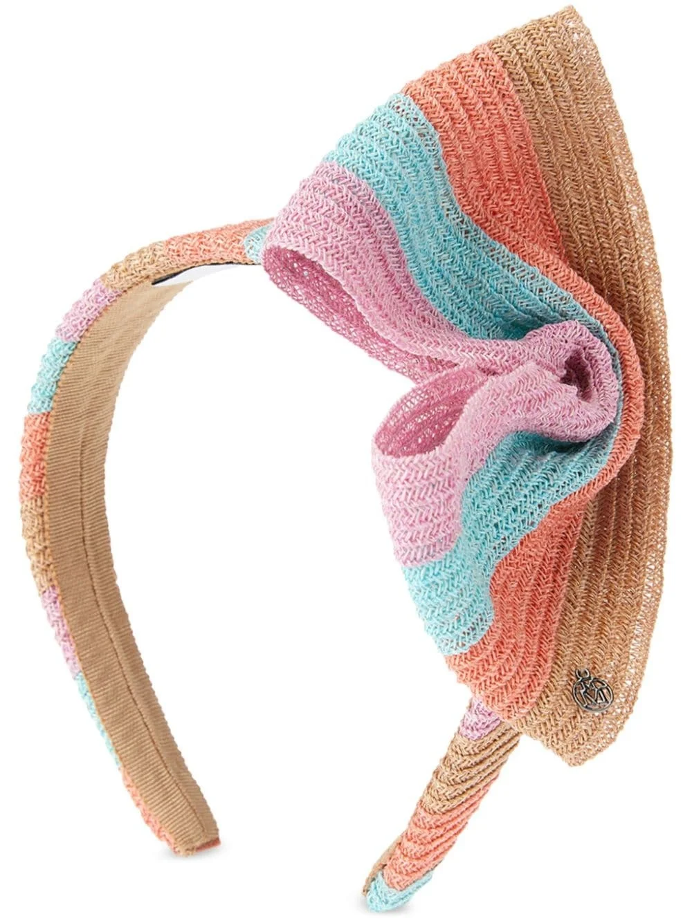 stripe-pattern bow-detail headband - 1