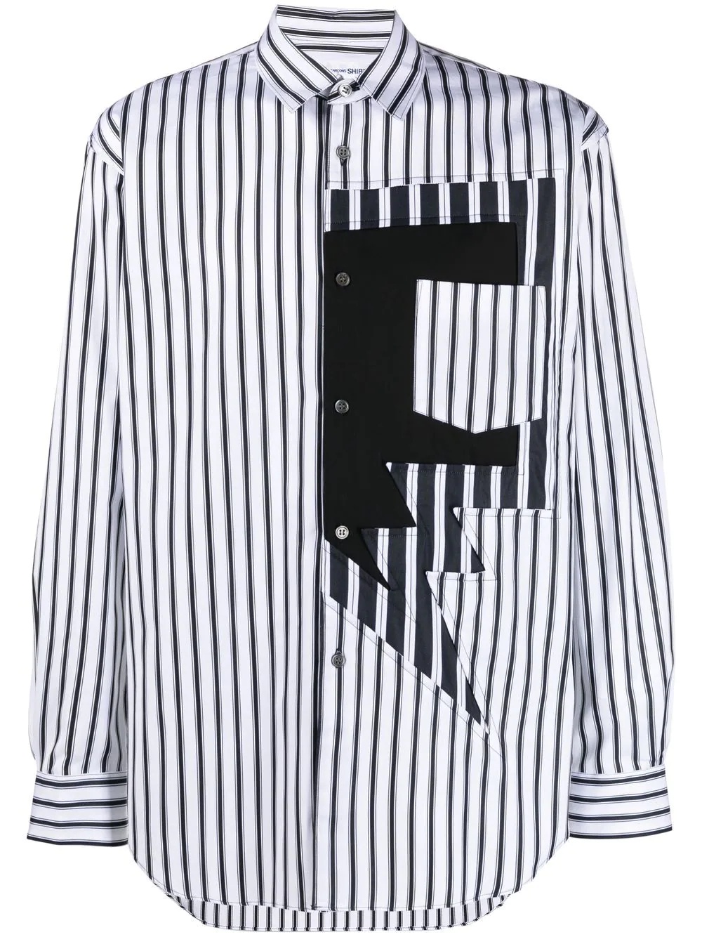 graphic-print striped shirt - 1