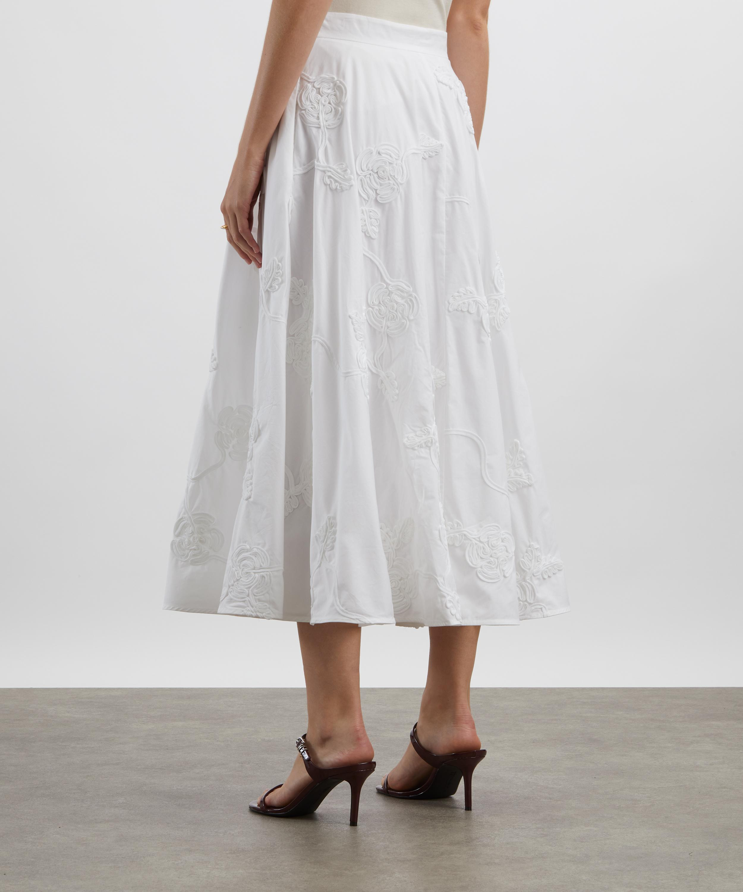 Bright White Flower Maxi Skirt - 4