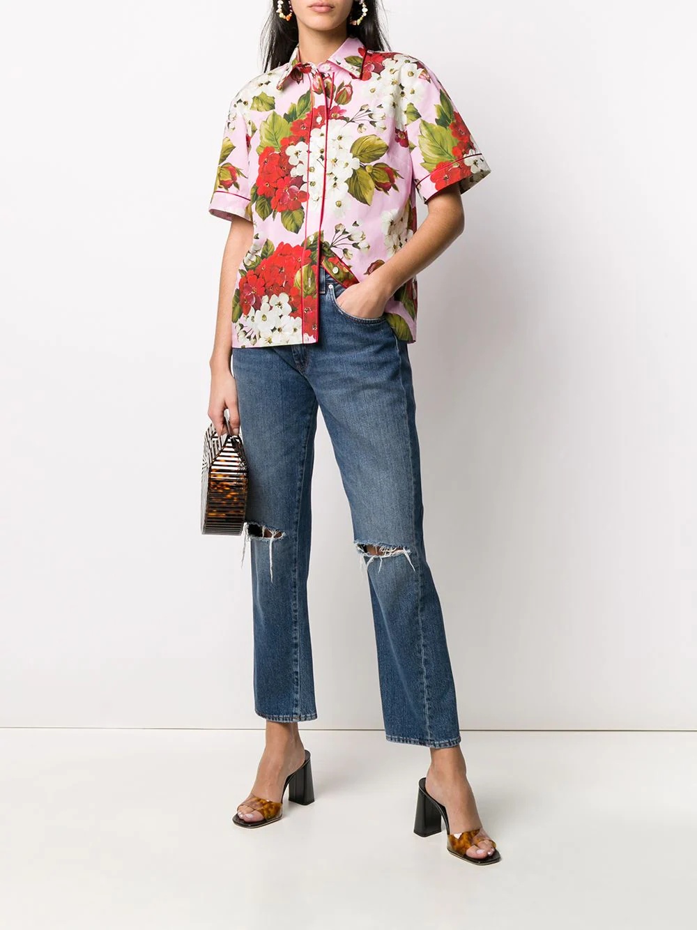 floral-print shirt - 2