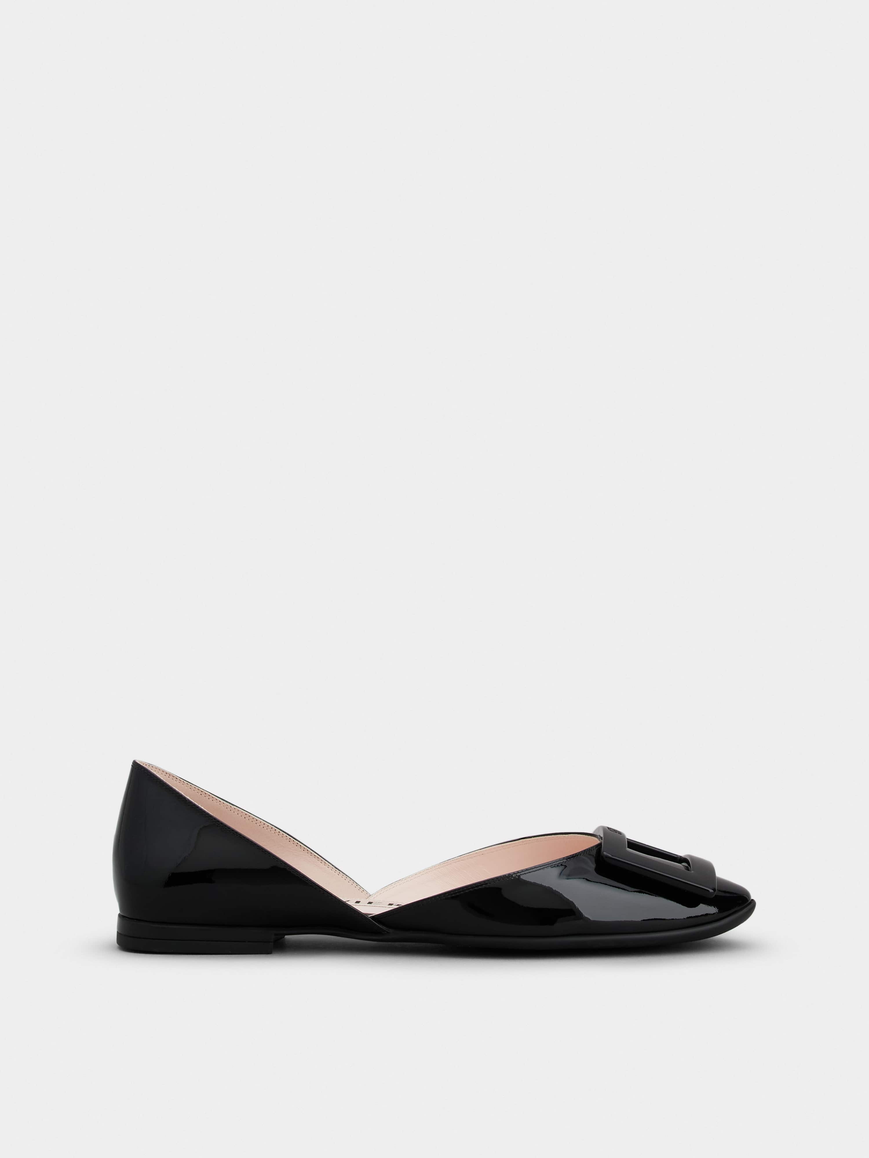 Dorsay Lacquered Buckle Ballerinas in Patent Leather - 1