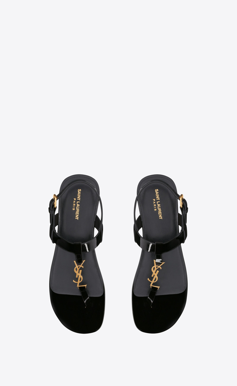 SAINT LAURENT cassandra sandals in patent leather outlook
