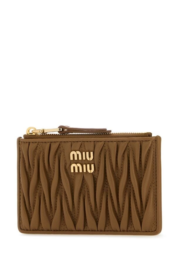 Miu Miu Woman Biscuit Leather Card Holder - 2