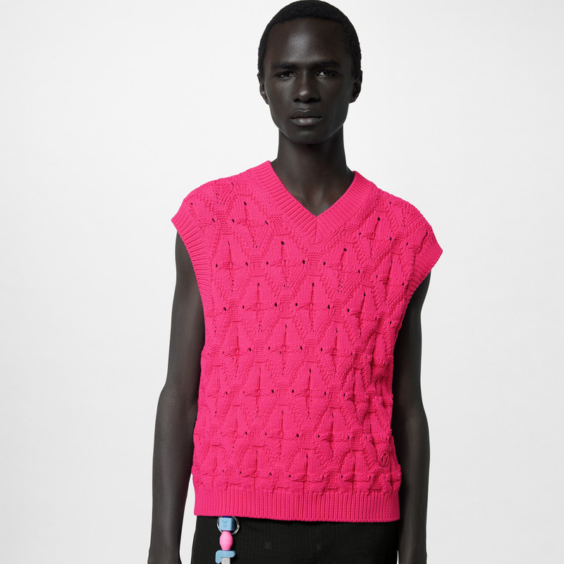 Monogram Flower Cotton Knit Vest 5