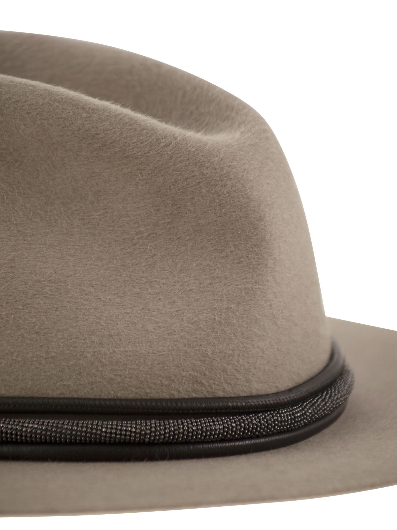 Brunello Cucinelli Women Felt Fedora With Leather Band And Pendant - 4
