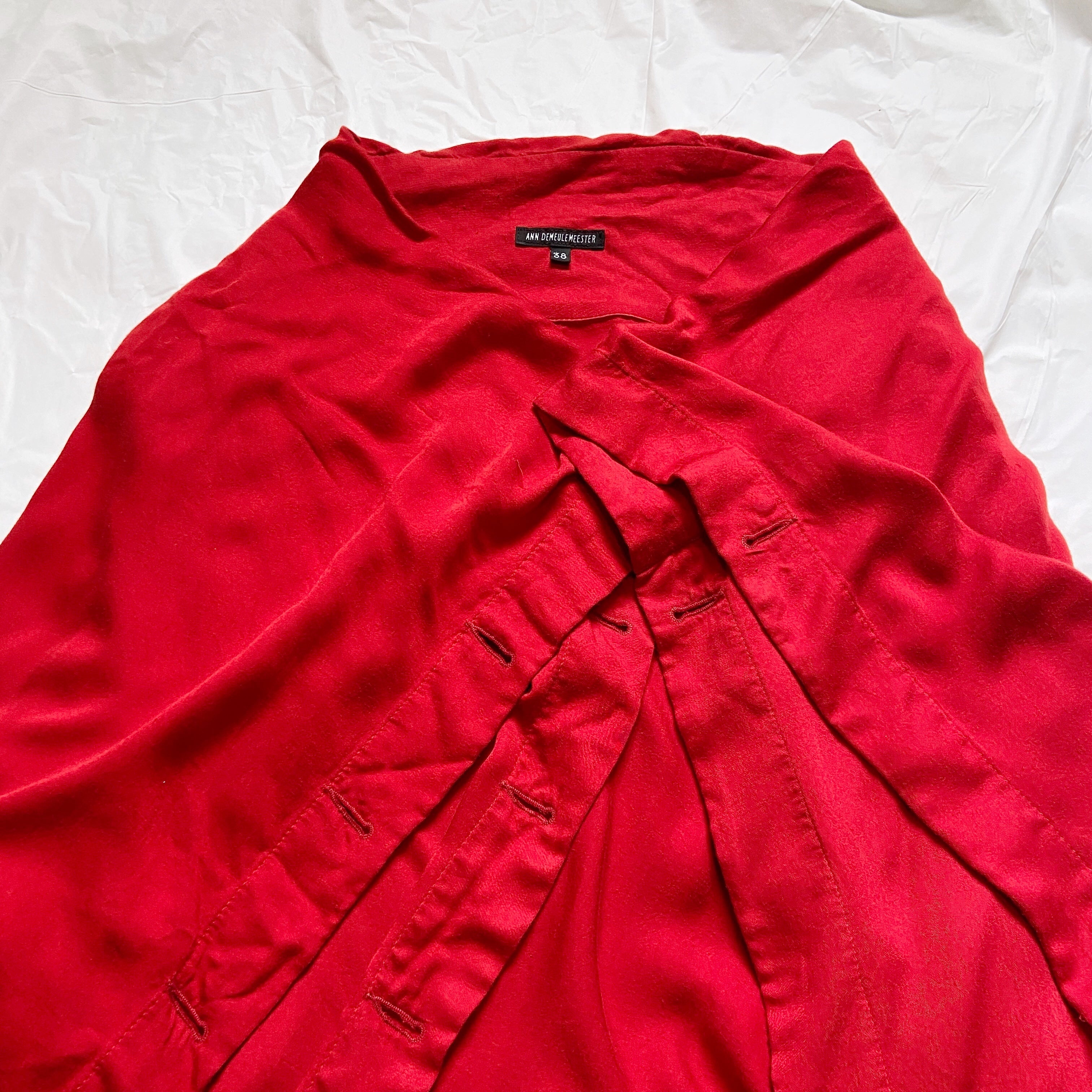 Ann Demeulemeester Spring 2010 Red Riding Hood Jacket and Skirt Set - 5