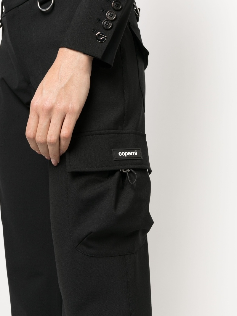 low-rise flared cargo trousers - 5