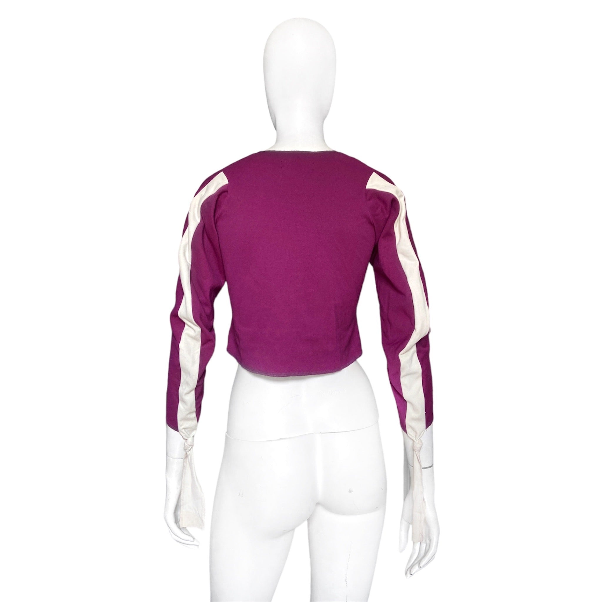 Junya Watanabe fall 1993 purple crop top with white stripe knot S - 3
