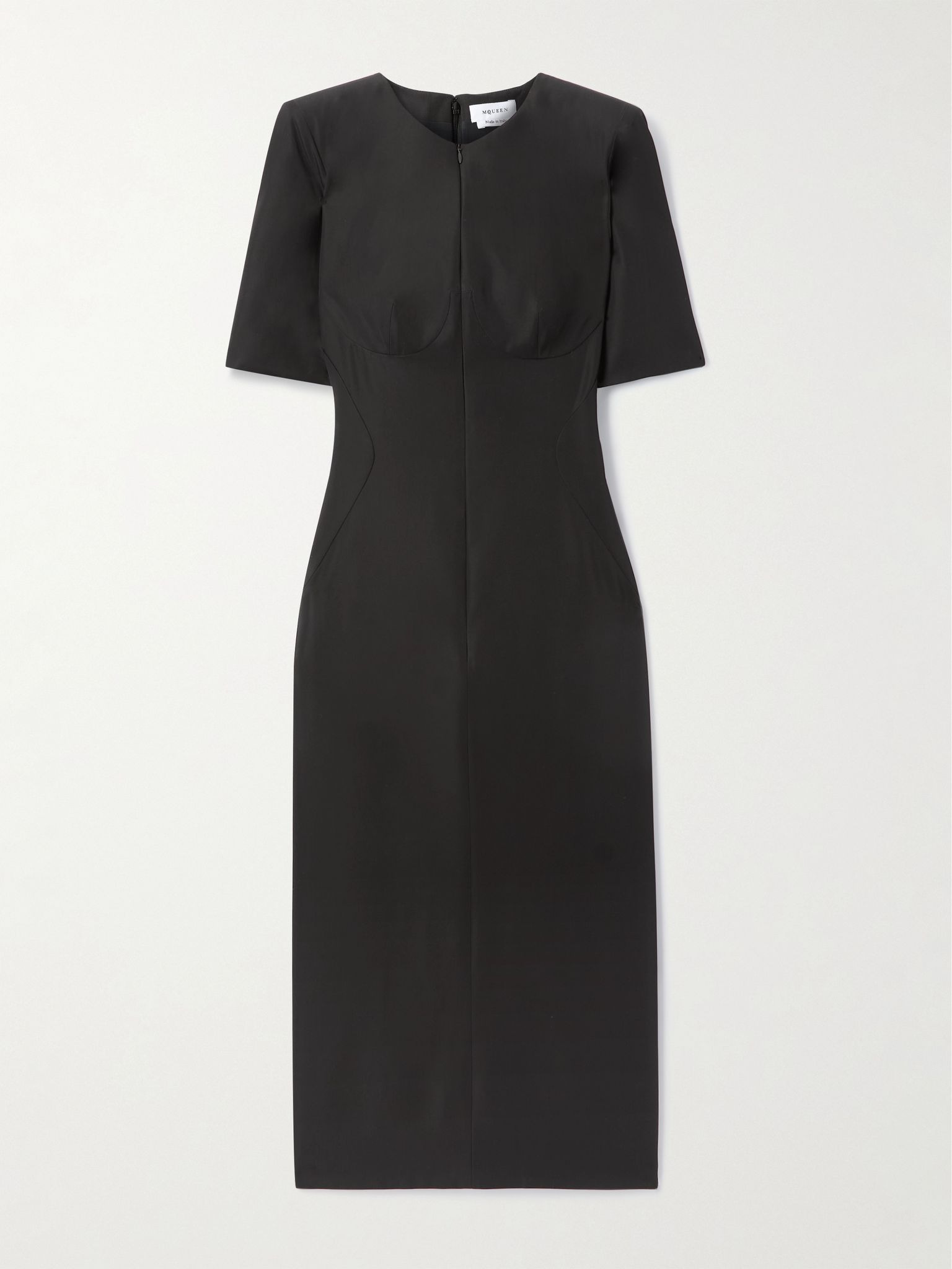 Wool-blend midi dress Black - 1