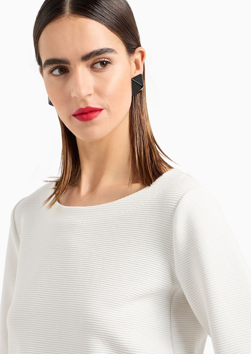 Ottoman jersey jumper with mesh inserts 5