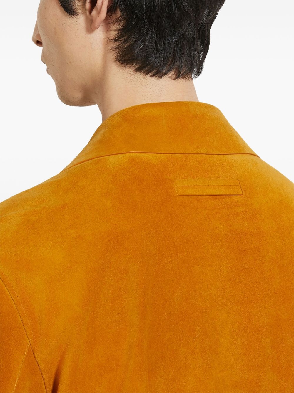button-up suede jacket - 5