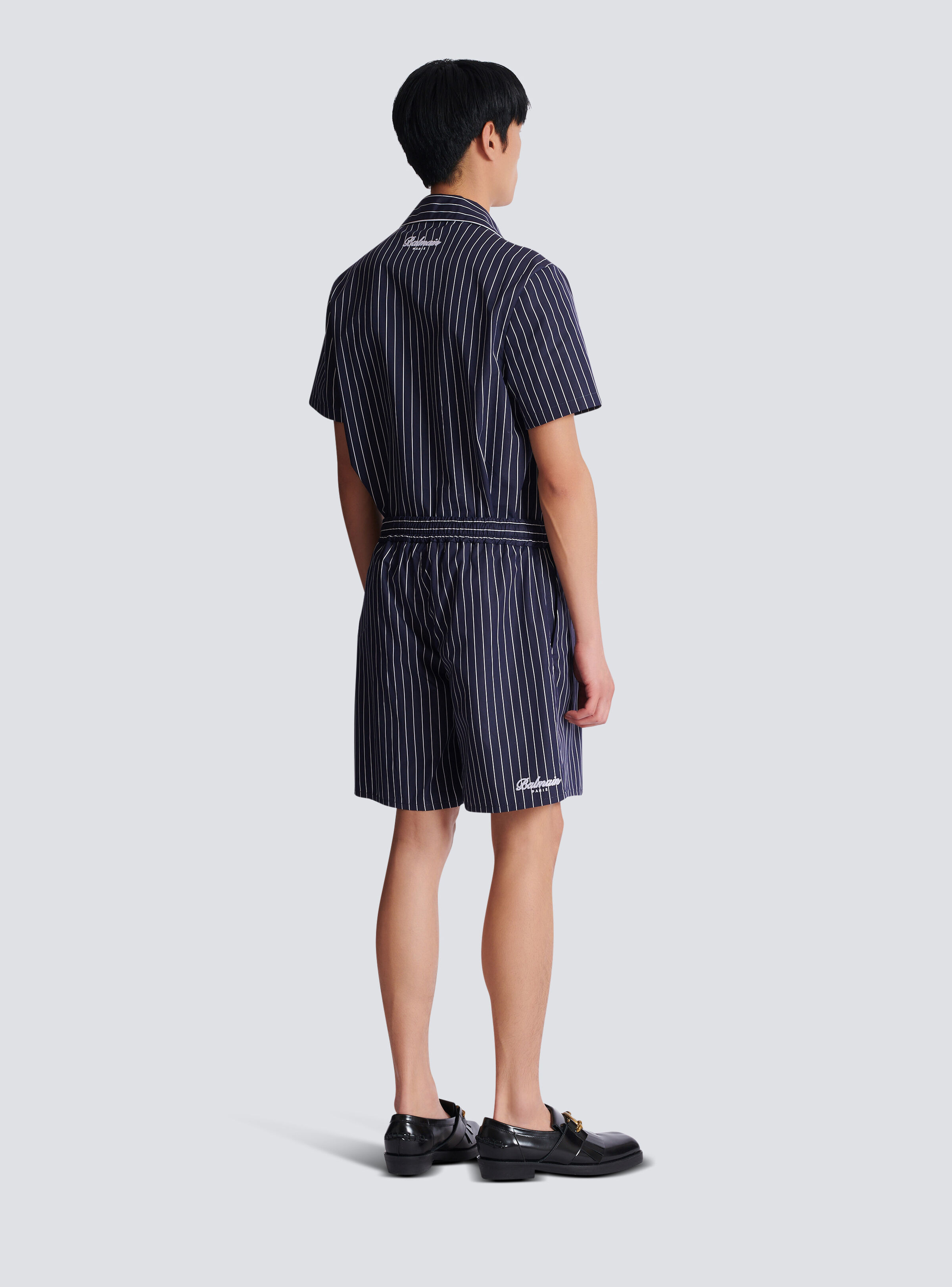Striped poplin pyjama shorts - 4