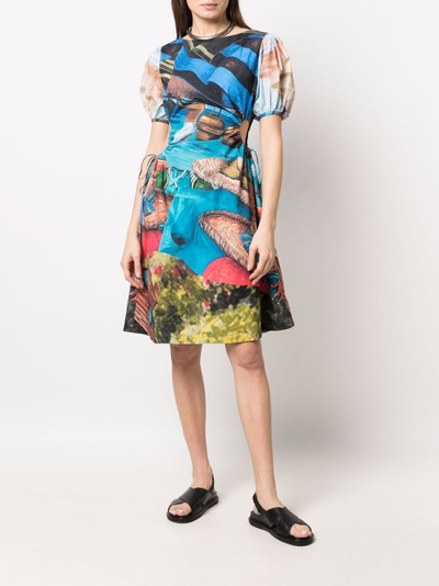 Andersson Bell abstract-print puff-sleeve dress outlook