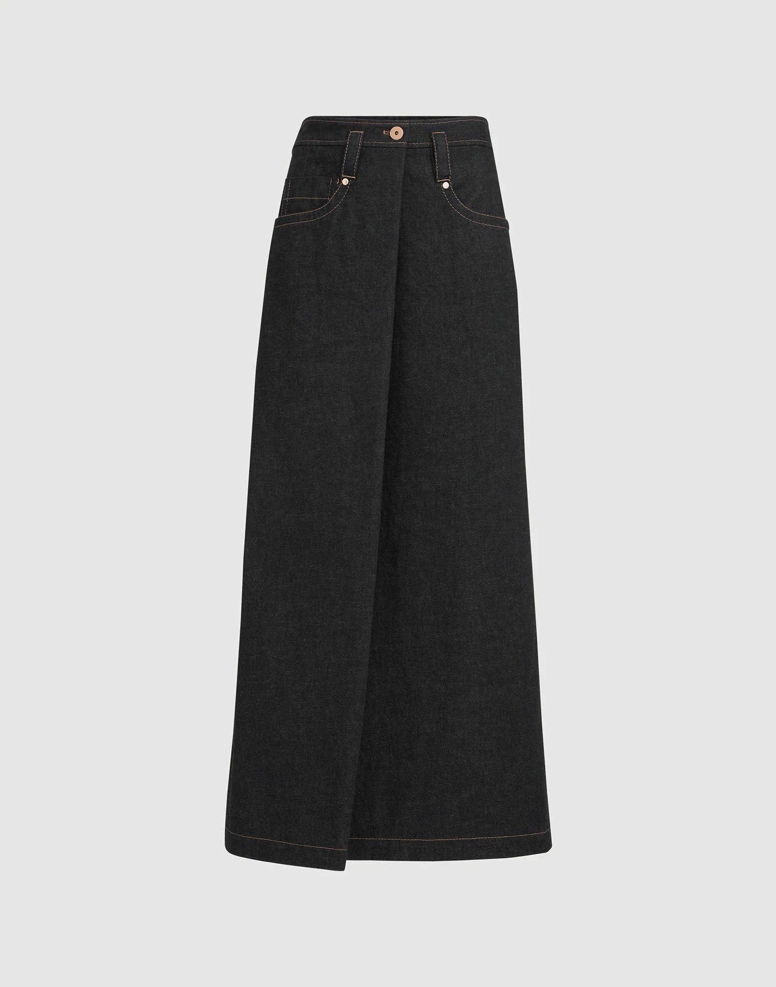 No-fade denim five-pocket skirt with monili - 1