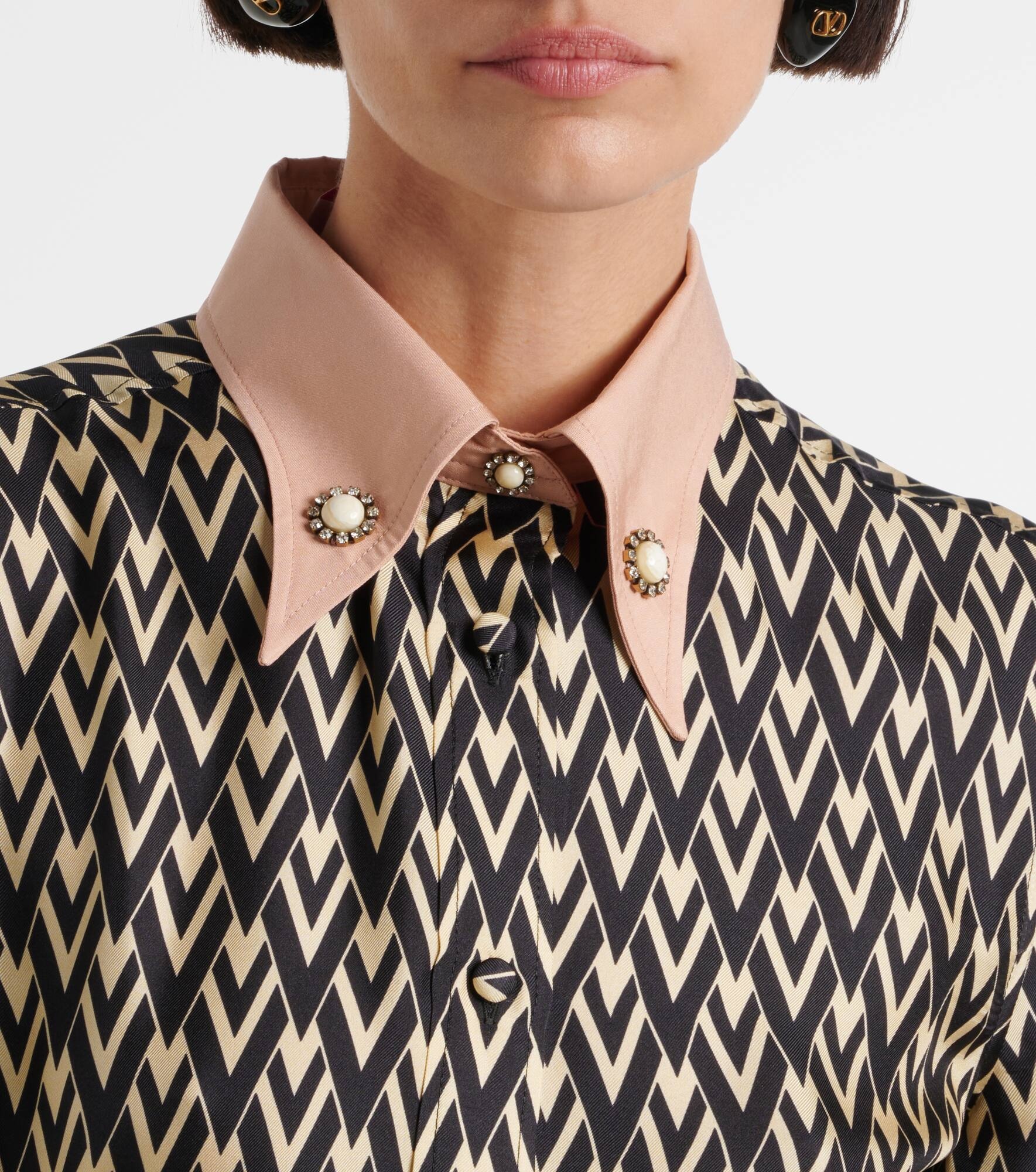 Toute La V silk twill shirt dress - 4