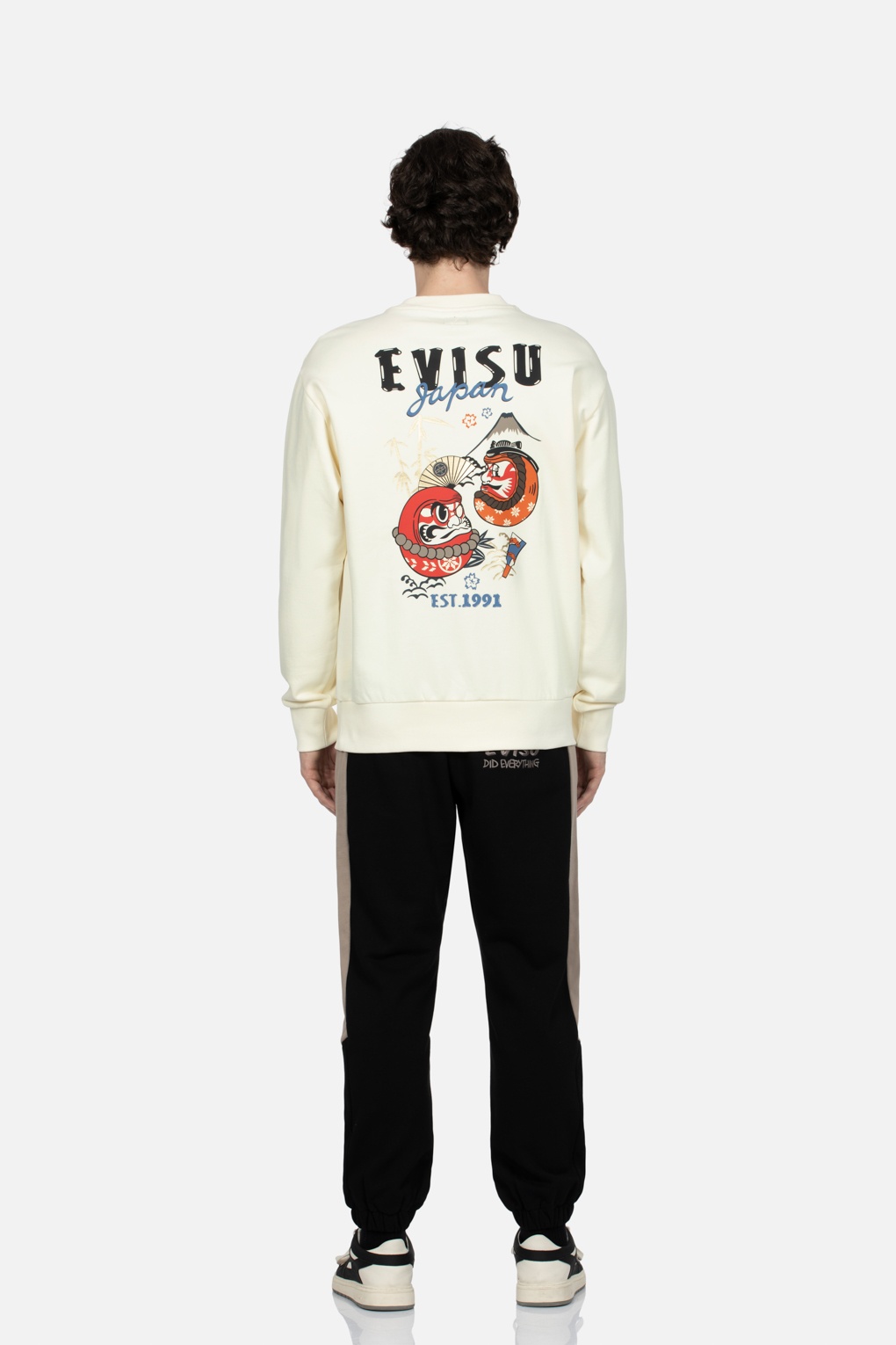 KUMADORI DARUMA PRINT RELAX FIT SWEATSHIRT - 5