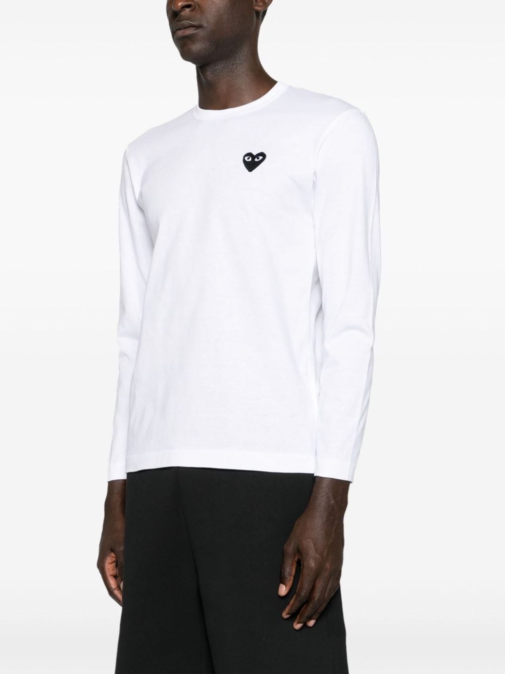 heart-patch cotton T-shirt - 4