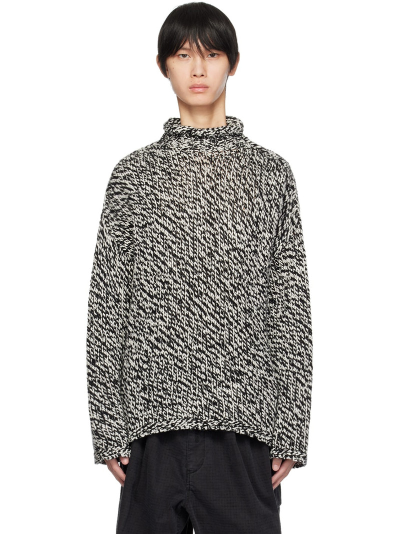 Black & White Rolled Turtleneck - 1