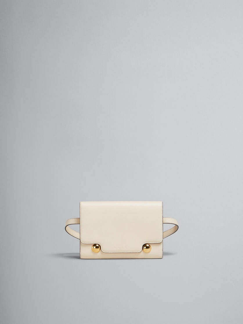 CREAM LEATHER TRUNKAROO BUM BAG - 1