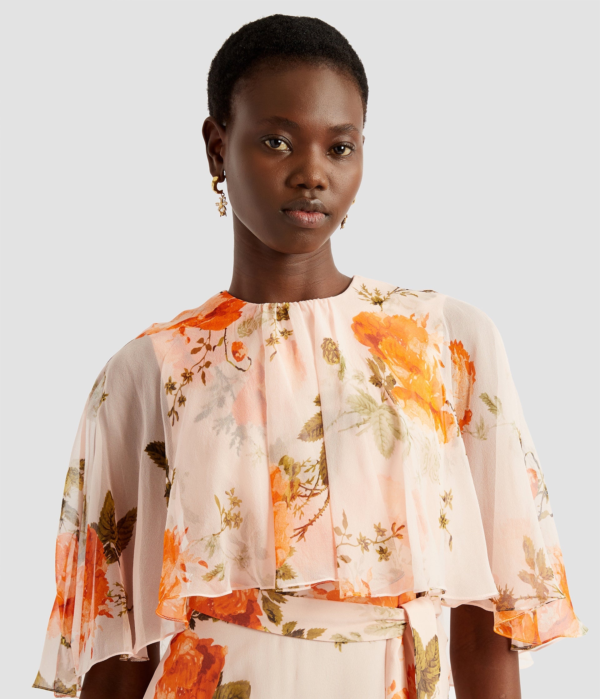 CAPE OVERLAY GOWN - 5