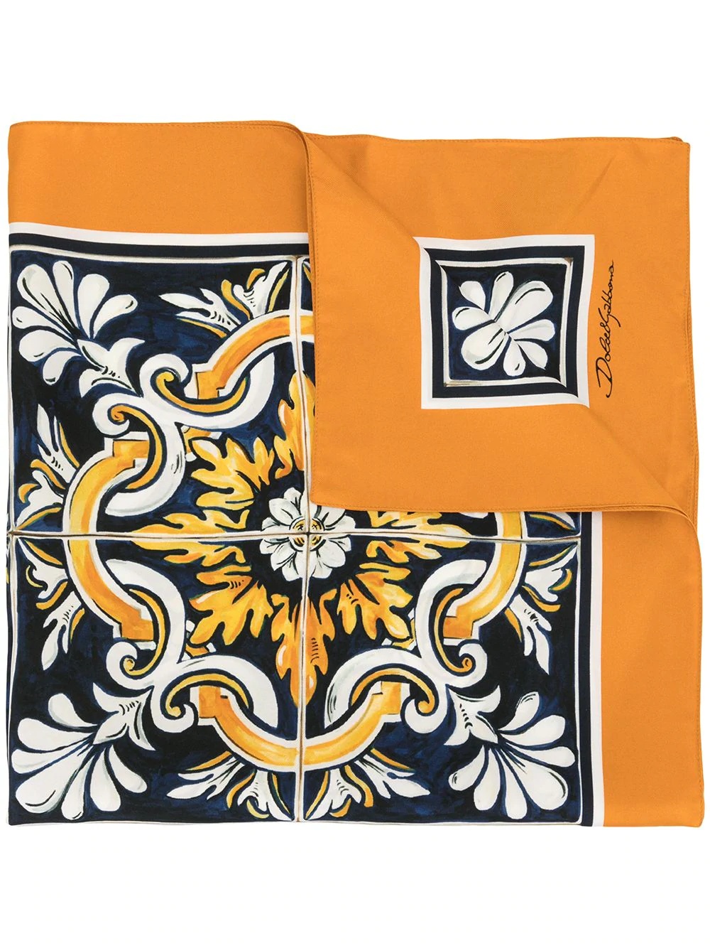 Maiolica print silk scarf - 1