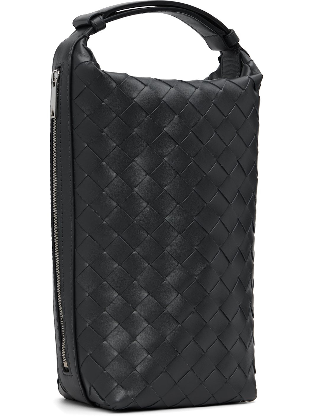 Navy Intrecciato Vertical Wallace Pouch - 2
