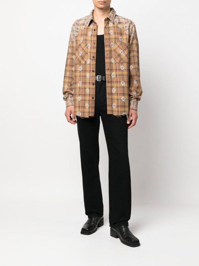 AMIRI bleach bandana plaid check shirt outlook