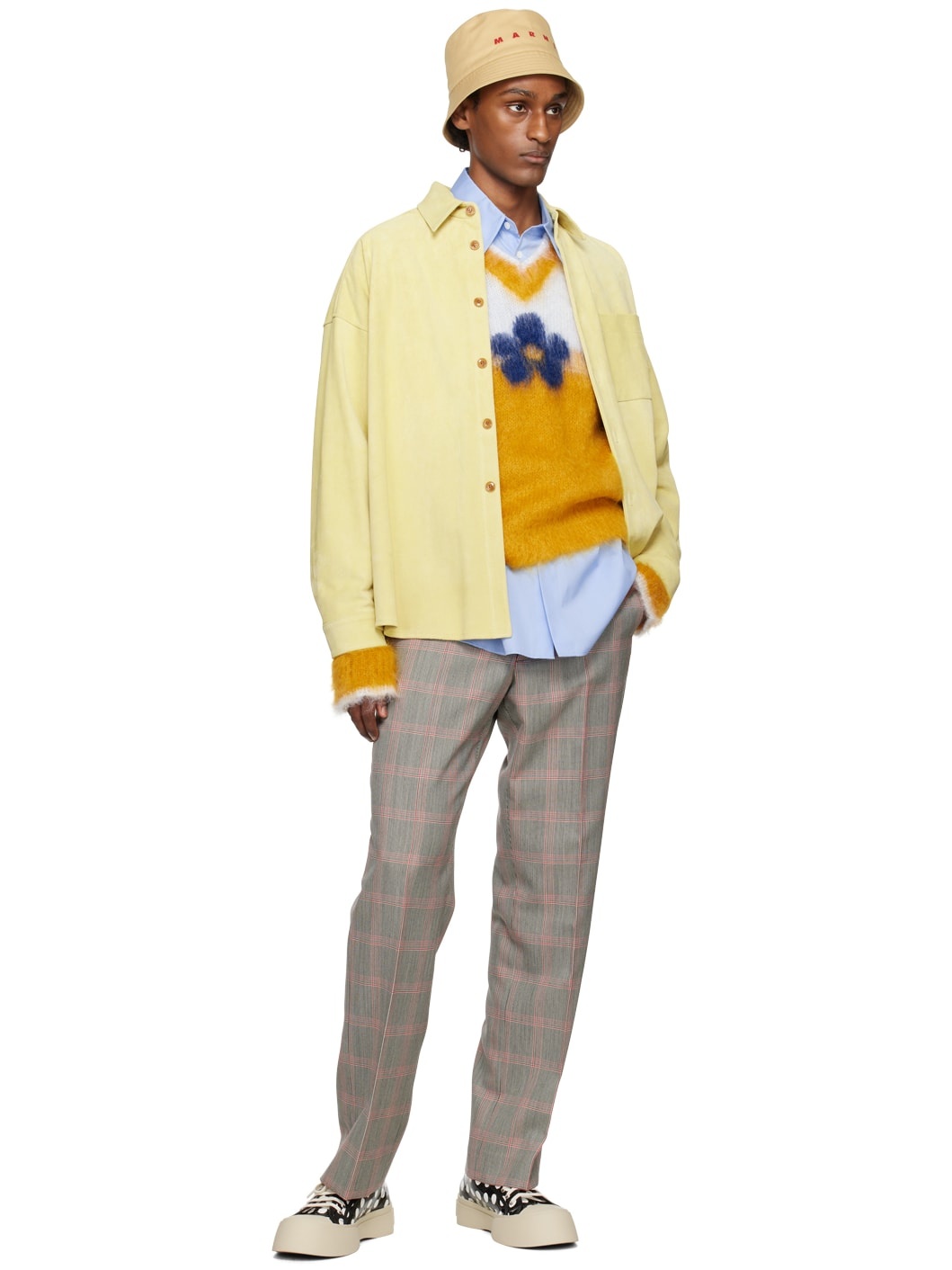 Gray Check Trousers - 4