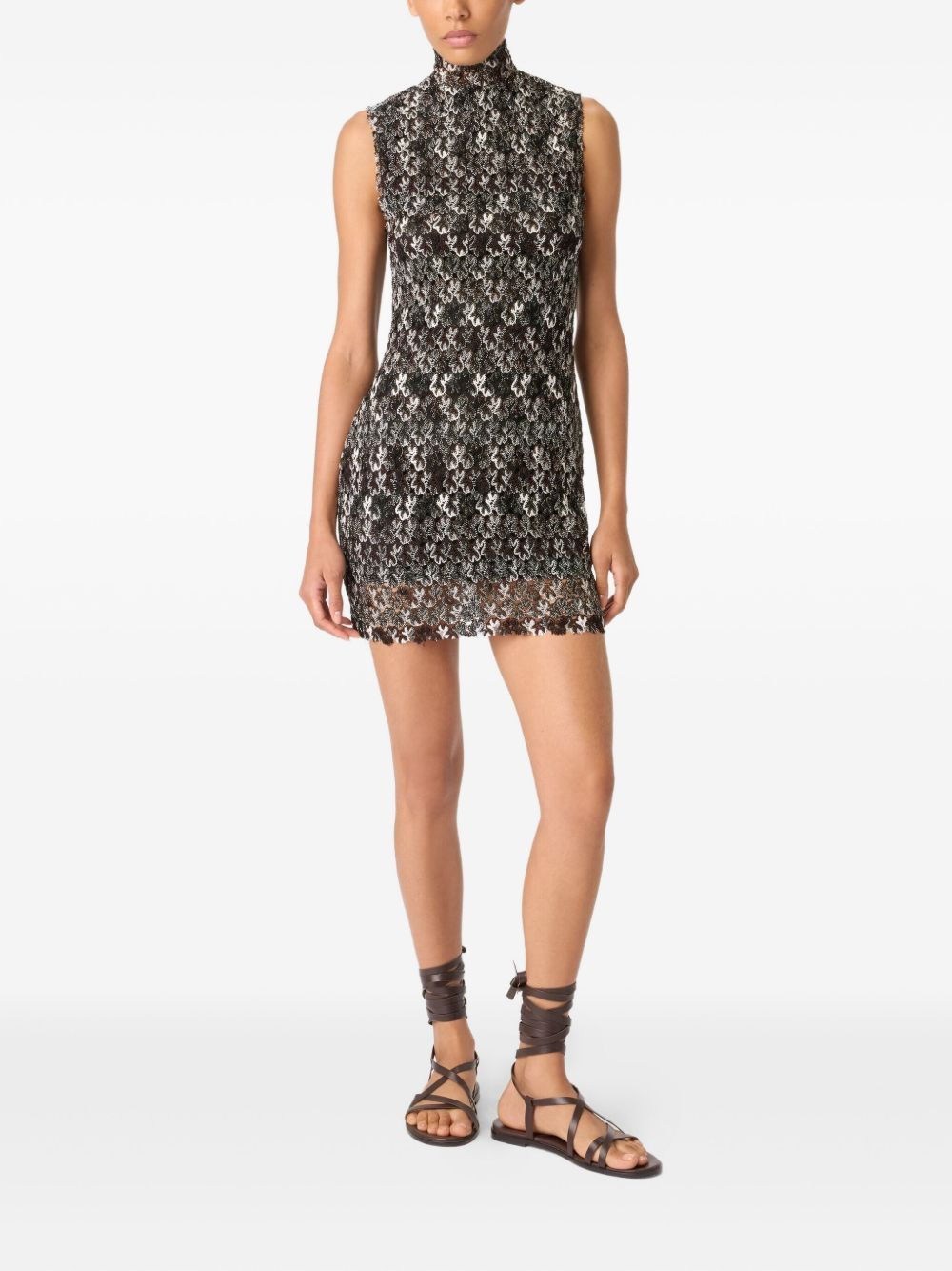floral scalloped mini dress - 2