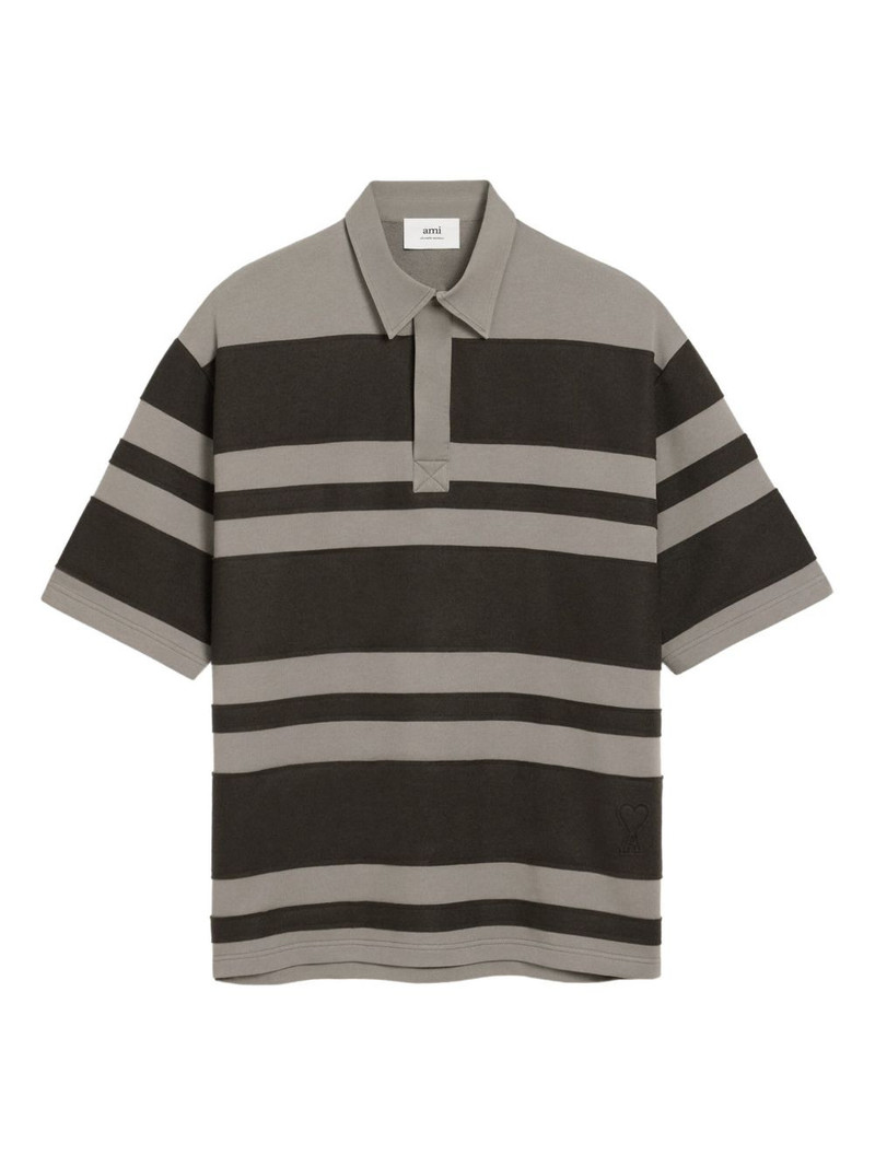 Ami De Coeur striped cotton polo shirt 1