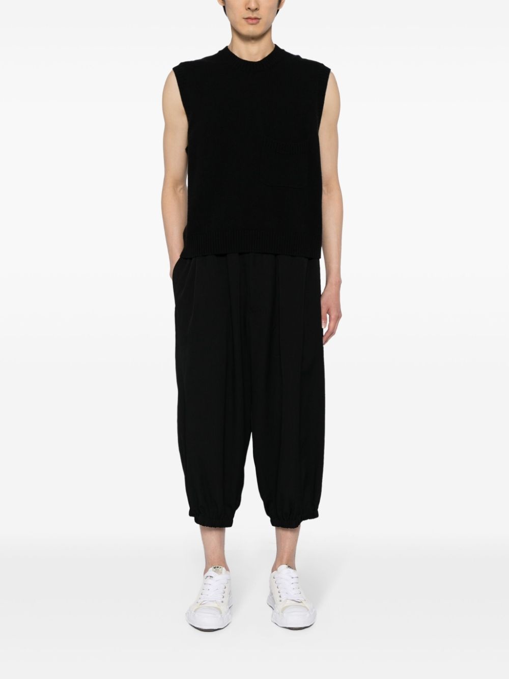 tapered wool cropped trousers - 2