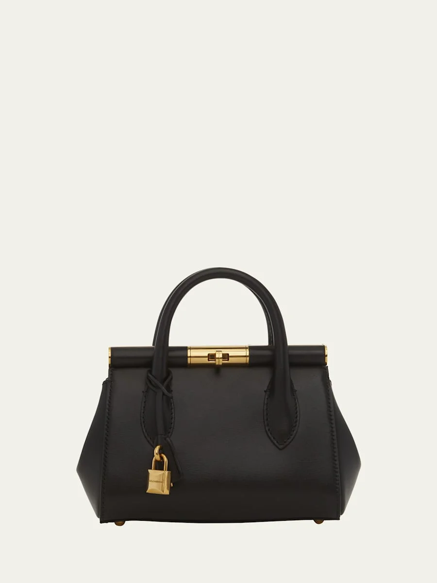 Marlene Small Leather Top-Handle Bag with Chain Strap - 1