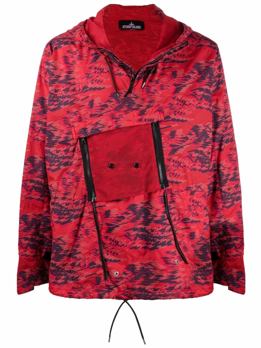 abstract print hooded jacket - 1